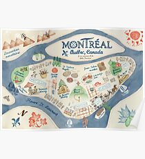 Map of Montreal, Canada Poster