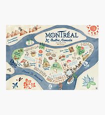 Map of Montreal, Canada Photographic Print