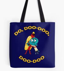 Hot Dog Guy and Gumball Awkwardly Hugging Tote Bag