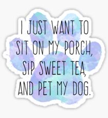 Front Porch Dog, Blue Sticker