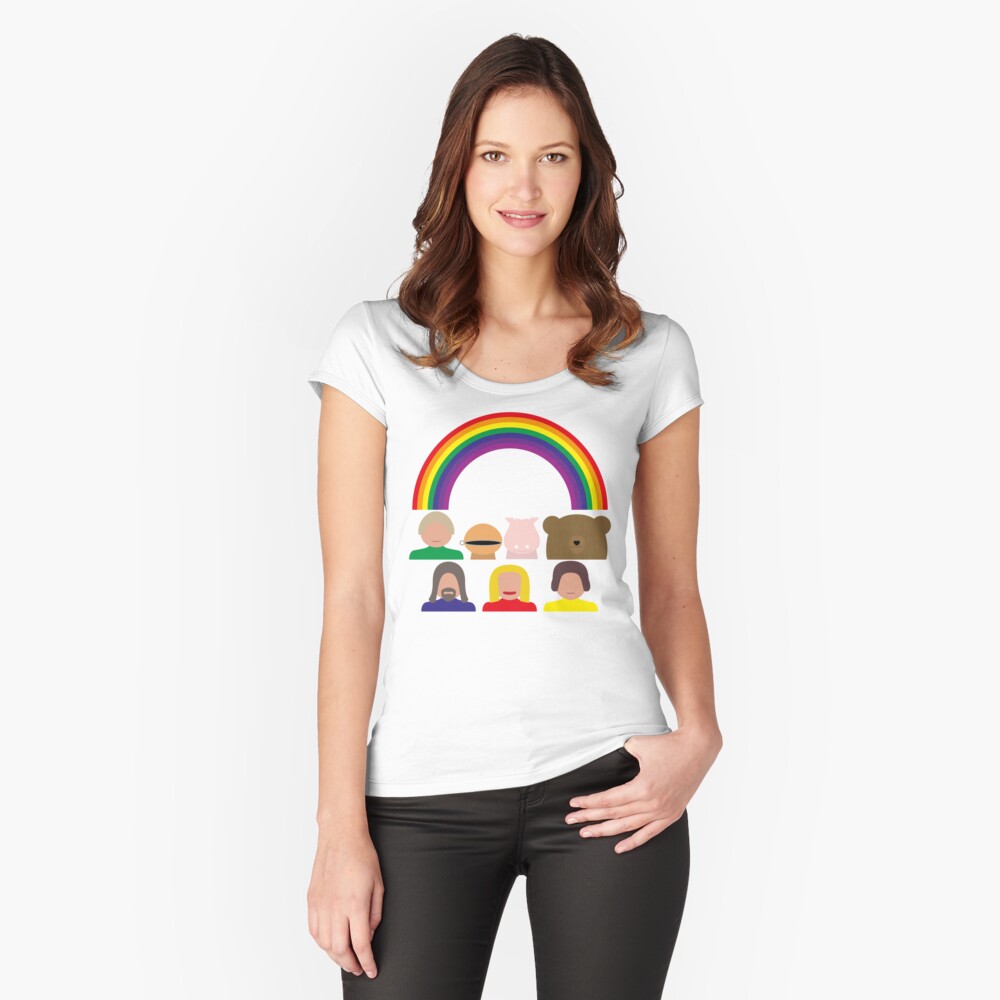 NDVH Rainbow Fitted Scoop T-Shirt