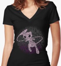 POKEMON MEW made out of its moves! Women's Fitted V-Neck T-Shirt
