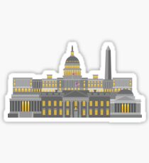 Washington DC Monuments and Landmarks Illustration Sticker