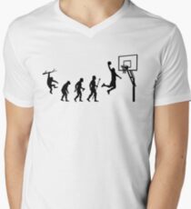 Basketball Evolution Men's V-Neck T-Shirt