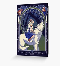 Wolf Princess Nouveau Greeting Card