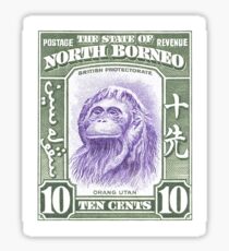 1939 North Borneo Orangutan Stamp Sticker