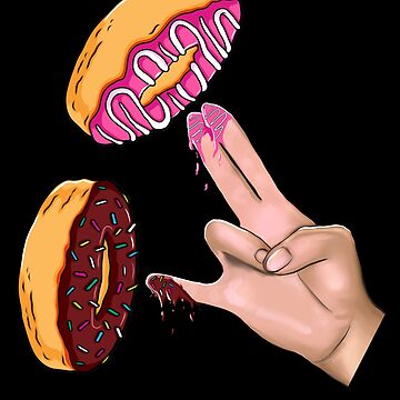 Funny Donuts with The Shocker Hand 2 and 1 Fingers | Sticker