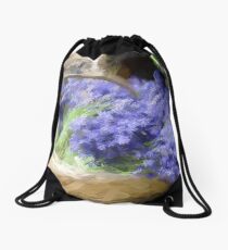 Basket of lavender Drawstring Bag