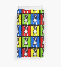 Inquisitive Boston Terrier Pop Art Duvet Cover