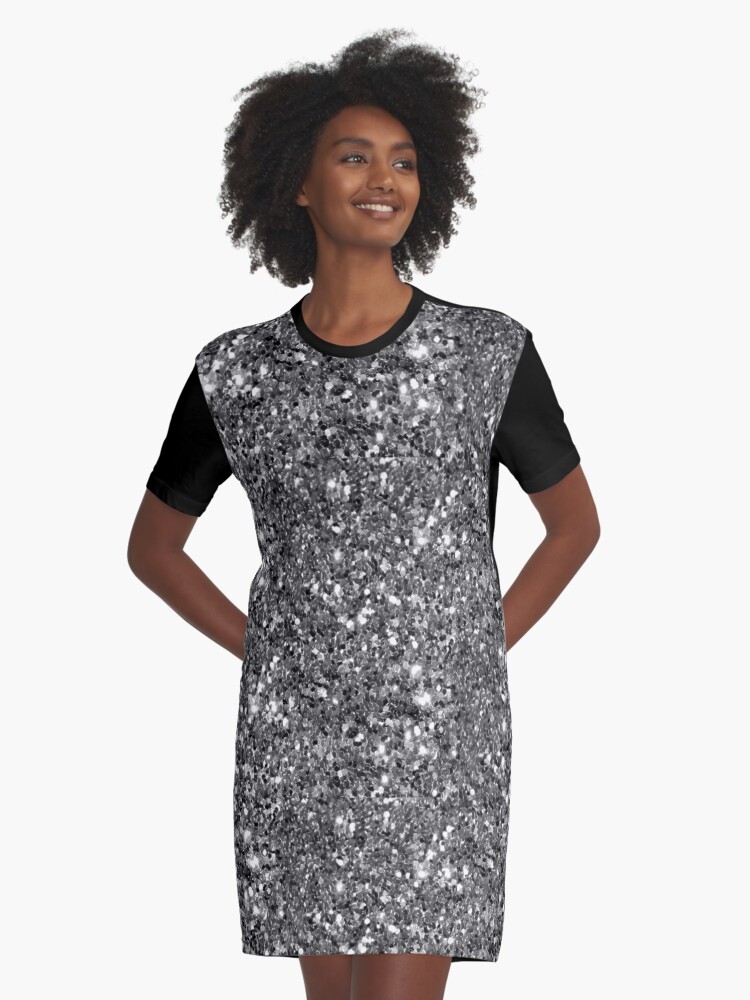 black and silver sparkly dress