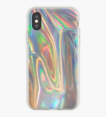 Holographic waves in silver iPhone Case