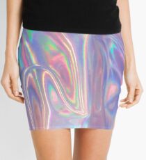 Holographic waves in purple Mini Skirt