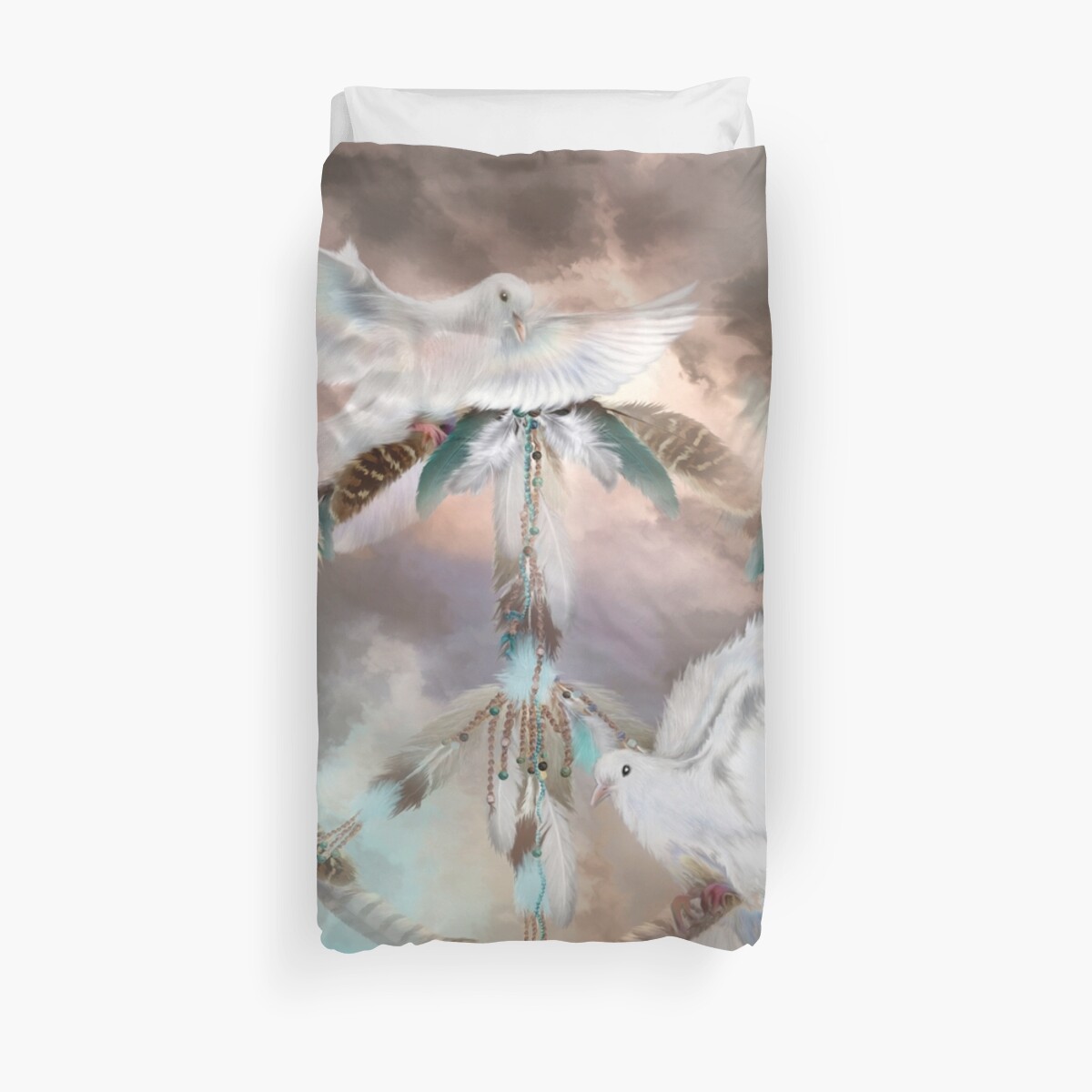 "Dream Catcher Dreams Of Peace" Duvet Cover by carolcavalaris Redbubble