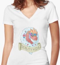 Flower Crown Tyrantrum - Beauty King Women's Fitted V-Neck T-Shirt