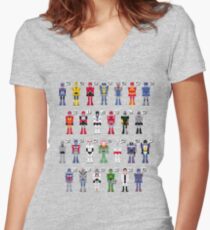 Transformers Alphabet Women's Fitted V-Neck T-Shirt