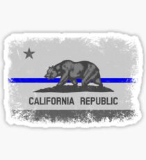 Blue Line California State Flag Sticker