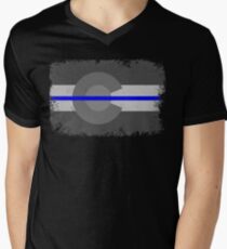 Blue Line Colorado State Flag Men's V-Neck T-Shirt