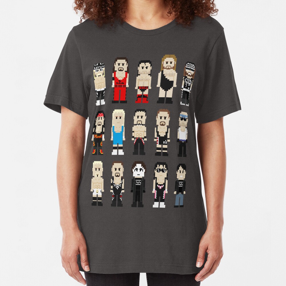8-Bit Wrestlers 4 Life Slim Fit T-Shirt