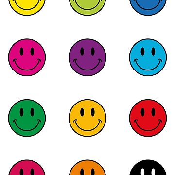 Bright colorful smiley face sticker set Sticker for Sale by Nikamii