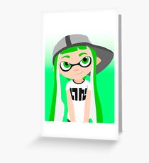 Splatoon - Inkling girl Green HD (Actualized 08/13/2016) Greeting Card