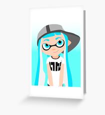 Splatoon - Inkling girl Cyan HD (Actualized 08/13/2016) Greeting Card