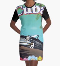 Cuba vintage style travel poster Graphic T-Shirt Dress