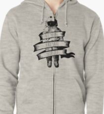 Band umwickelt Astronaut Zitat Hoodie mit Reißverschluss