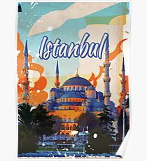 Istanbul Vintage Travel poster Poster