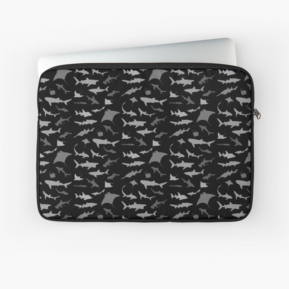 Sharks and Rays: Dark version! Laptop Sleeve