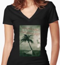 Kicking it in the Caribbean! Women's Fitted V-Neck T-Shirt