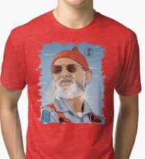 Bill Murray as Steve Zissou Illustrated Portrait Tri-blend T-Shirt