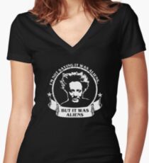 It Was Aliens - Giorgio Women's Fitted V-Neck T-Shirt