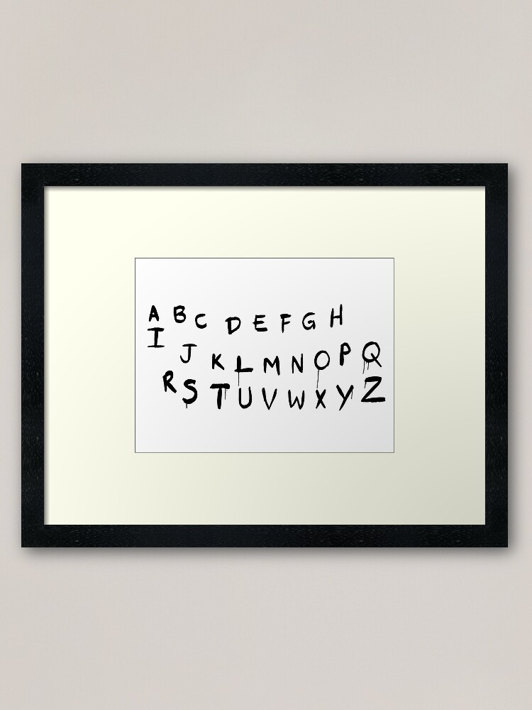 Stranger Things Abc Lights Letters Framed Art Print By