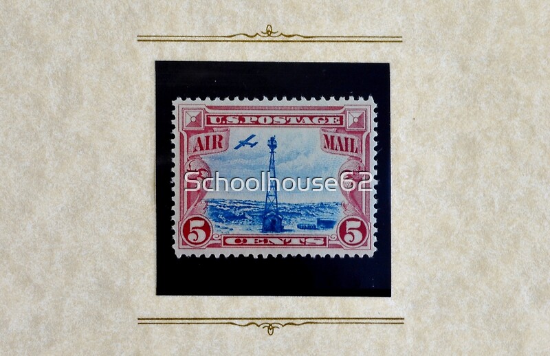 airmail 5 cent stamp red