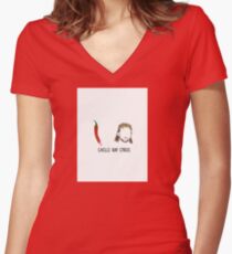 chilli ray cyrus Women's Fitted V-Neck T-Shirt