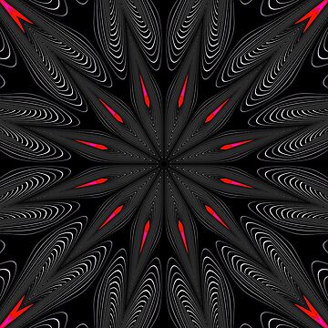 Artwork thumbnail, Fractal Madness - Neon Red Black 2 by vkdezine