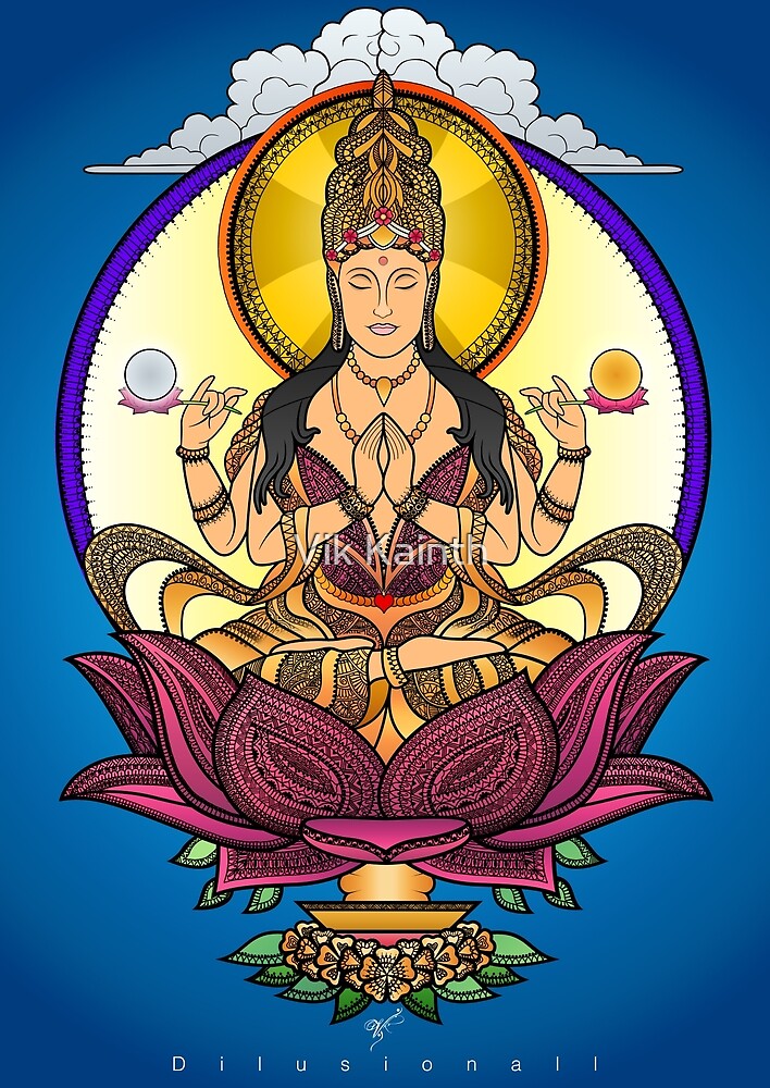 "Female Buddha VK DILUSIONALL" by Vik Kainth Redbubble