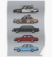 Stack of Volvo 240 Series 244 Sedans Poster