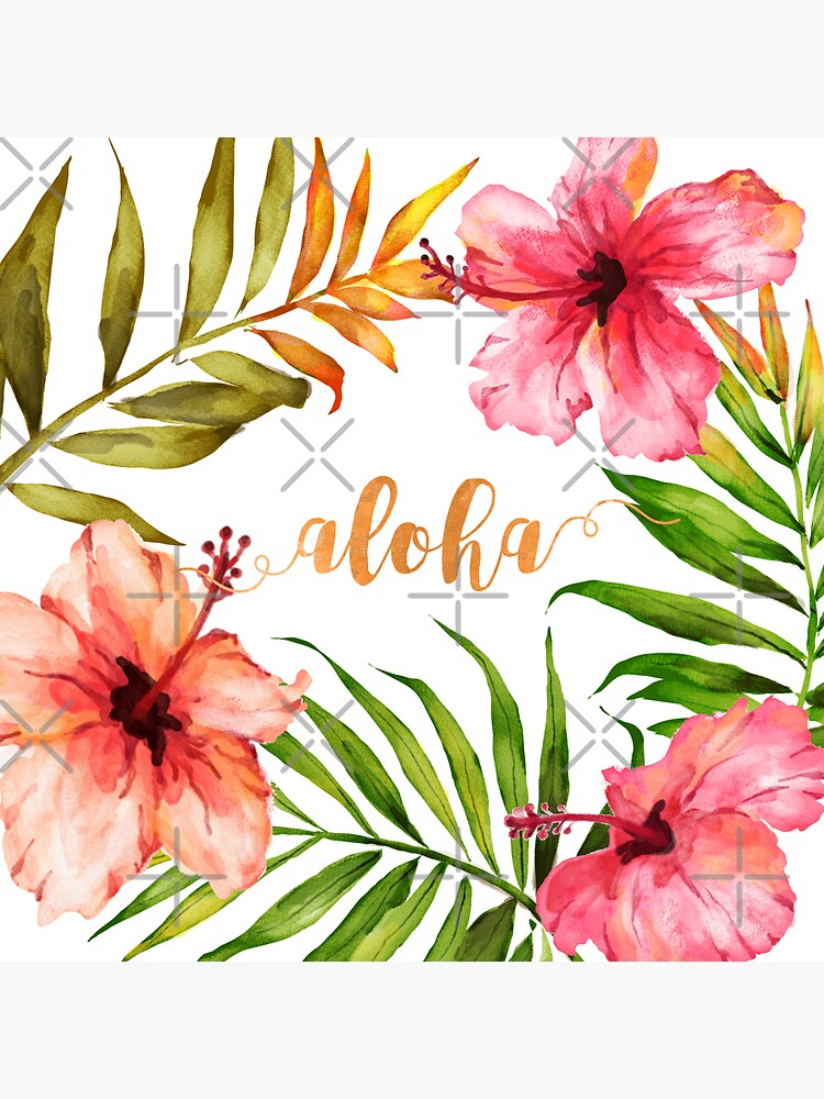 Hawaiian Tropical Floral Aloha Watercolor by AbigailVigh