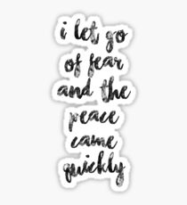 I let go of fear and the peace came quickly Sticker