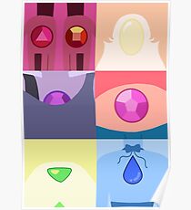 Minimalist Gem Portraits Poster