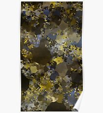 Abstraction 013 Blue Gold Blocks Poster
