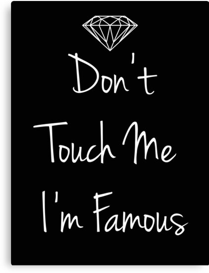 Dont Touch Me Im Famous Canvas Prints By Ellystrueber Redbubble