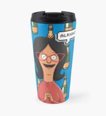 Linda Belcher Wine Pattern Blue Travel Mug