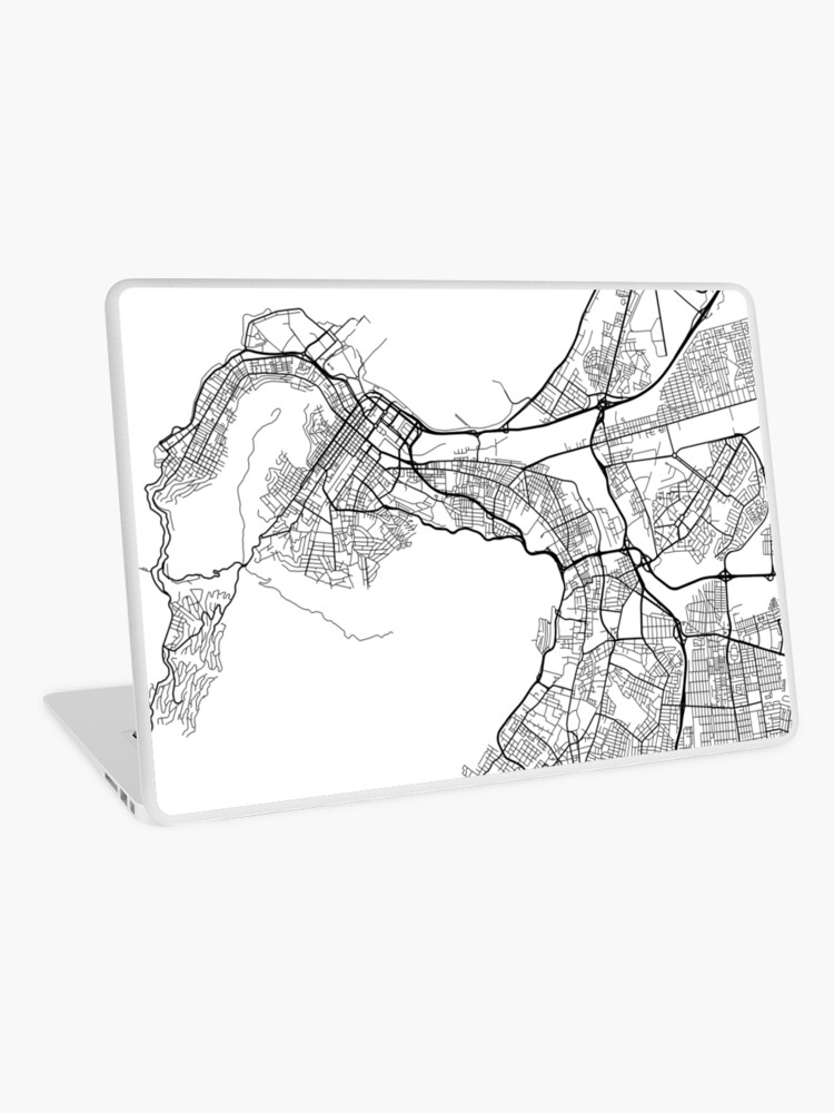 Cape Town Map South Africa Black And White Laptop Skin