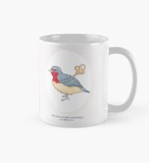 Haruki Murakami's The Wind-Up BIrd Chronicle // Illustration of a Bird with a Wind-up Key in Pencil & Watercolour Classic Mug