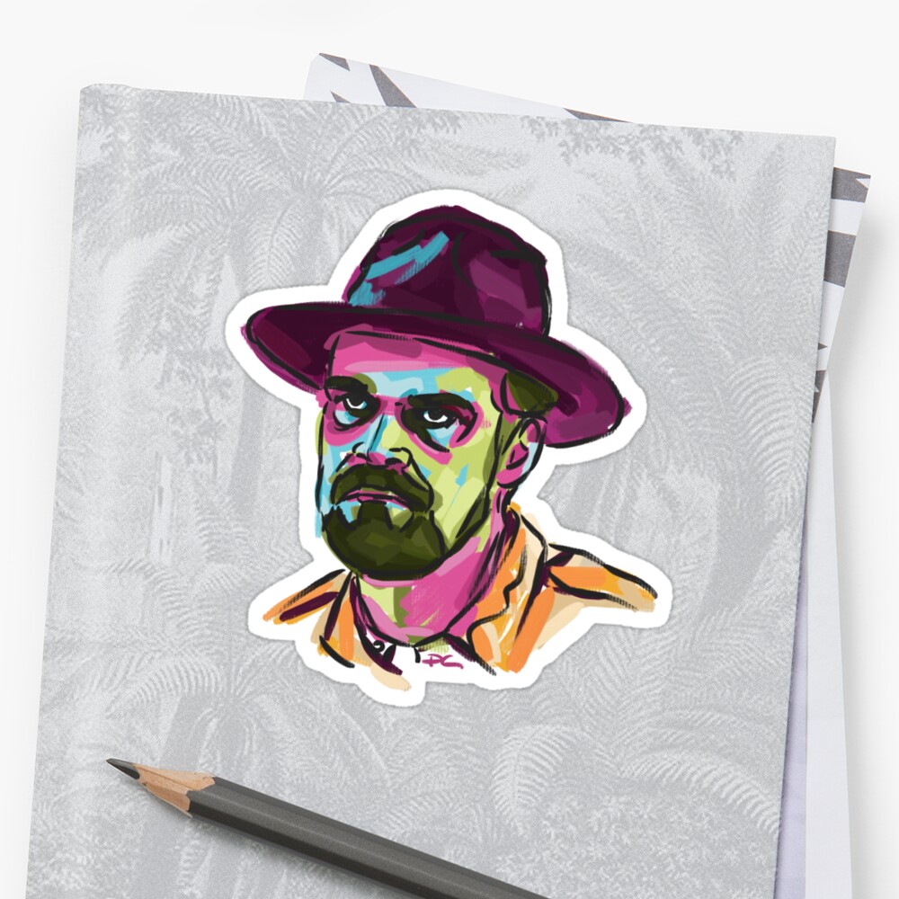Hopper Stranger Things Stickers By Phil Galloway Redbubble