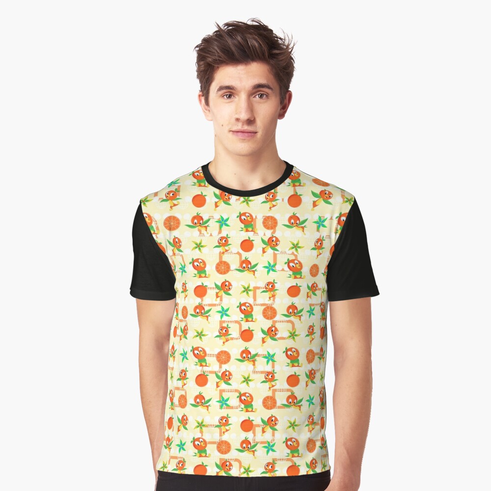 orange bird button down shirt