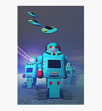 Toy Robos on the Attack Photographic Print