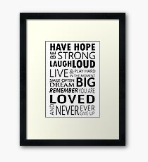 Be strong... Inspirational motivational Quotes Framed Print